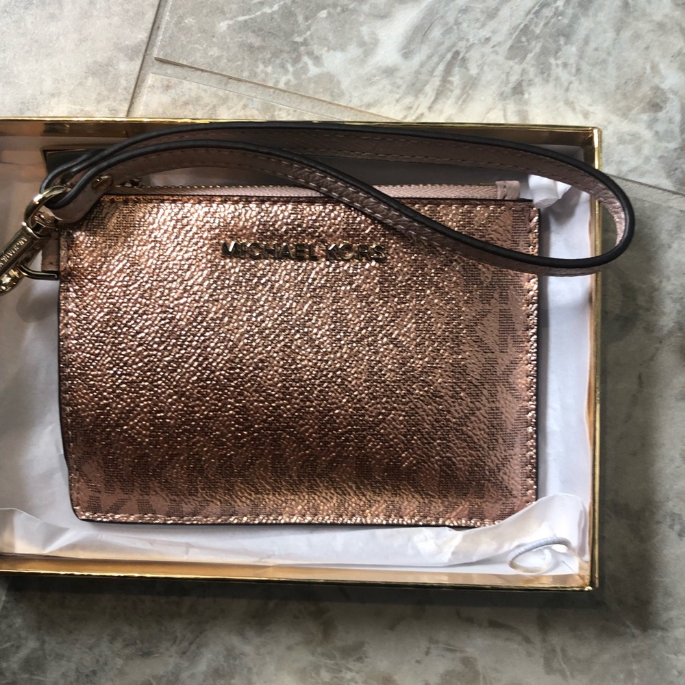 Rose Gold Michael Kors Wristlet